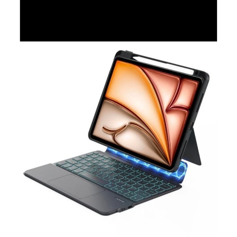 Ipad Air 13" 2024 Case with Detachable Keyboard, Rugged Case with Trackpad, Penc